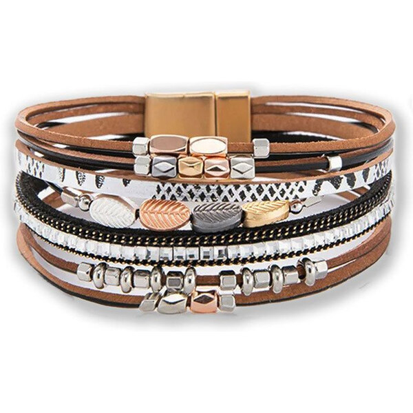 Lodestar Dámsky metalický náramok Hippie vibe Čierny 65230012