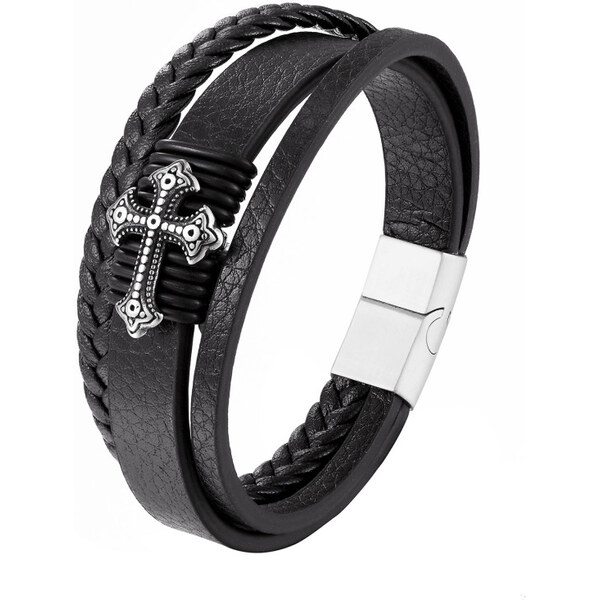 Titan Jewerly Pánsky náramok s oceľovým krížikom 21 65230020