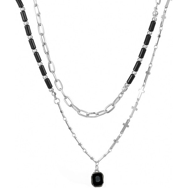 Impress Jewelry Unisex dvojradový náhrdelník Sinners Path 65230019