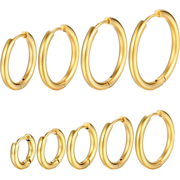 Impress Jewelry Kruhová náušnica z chirurgickej ocele Krúžok Zlatý 65230017