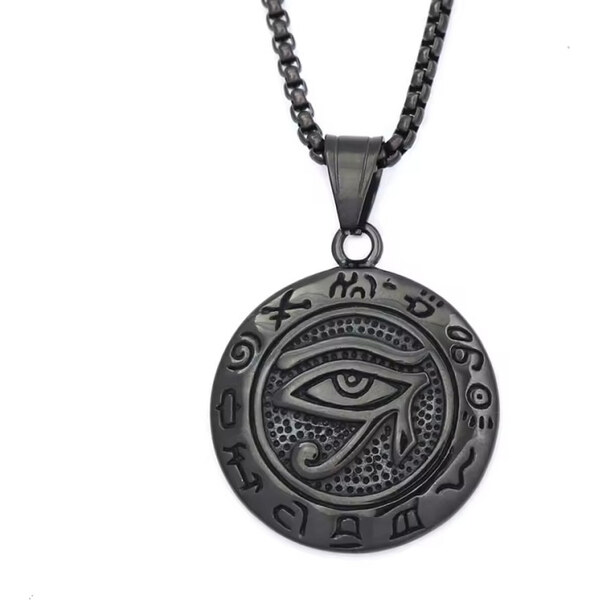 Impress Jewelry Prívesok z chirurgickej ocele Horovo Oko Vedžat Čierny 65230024