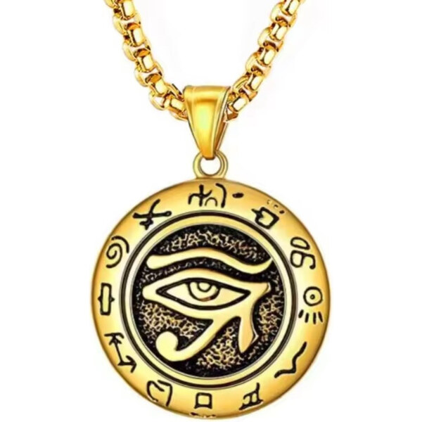 Impress Jewelry Prívesok z chirurgickej ocele Horovo Oko Vedžat Zlatý 65230023