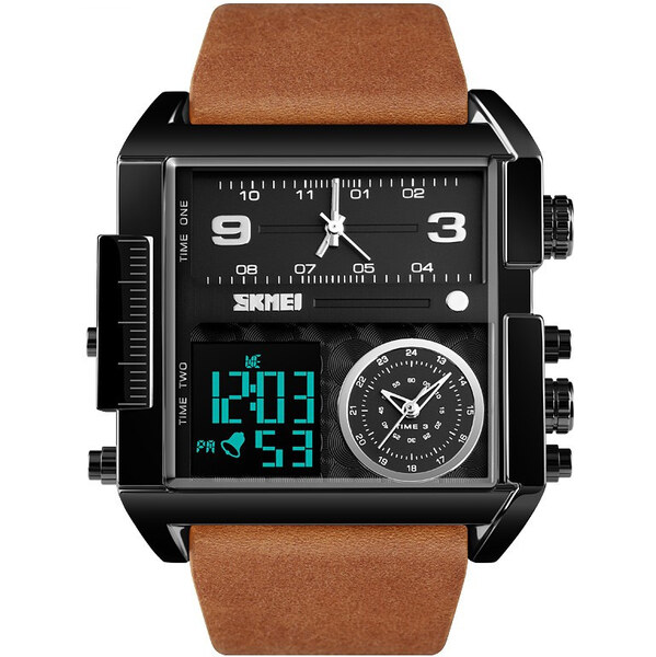 SKMEI 1584 duálne hodinky 3 times Čierno Hnedé 65230043