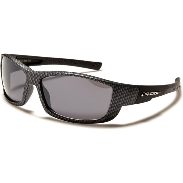 X-LOOP Carbon športové zrkadlové slnečné okuliare Čierne dymové 65230111