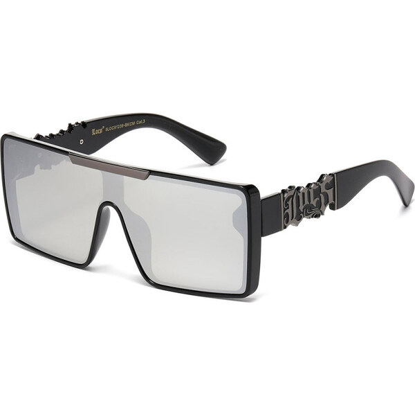 LOCS Hombre hranaté slnečné okuliare Strieborné zrkadlovky 65230108