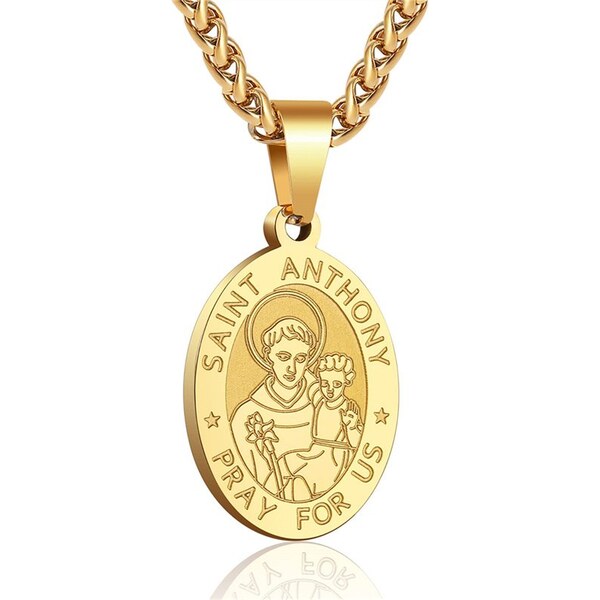 Impress Jewelry Prívesok z chirurgickej ocele Svätý Antonín Zlatý 65230194