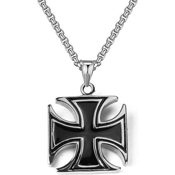 Impress Jewelry Prívesok z chirurgickej ocele Moto Biker železný kríž 65230225