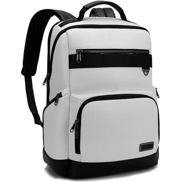 BANGE Kožený business batoh Trabzon Biely 32L 65230247