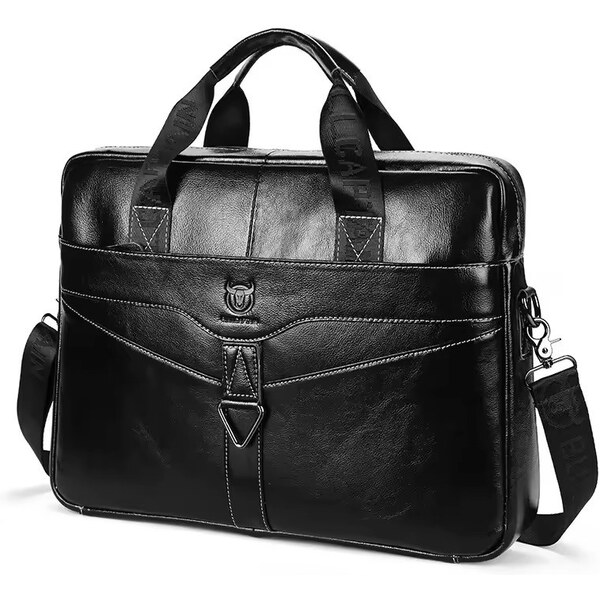 Bullcaptain pánska kožená taška Dullan Čierna 10L 65230362