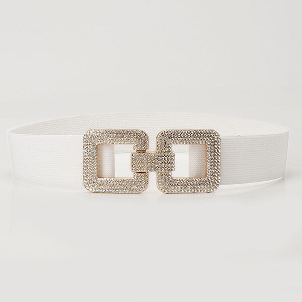 Lifestyle Dámsky pružný opasok s kryštálmi KILMAINE Biely 65230412