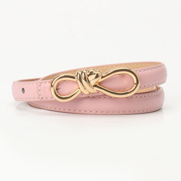 Lifestyle Dámsky tenký opasok na šaty s mašľou DUVAL Ružový 65230416