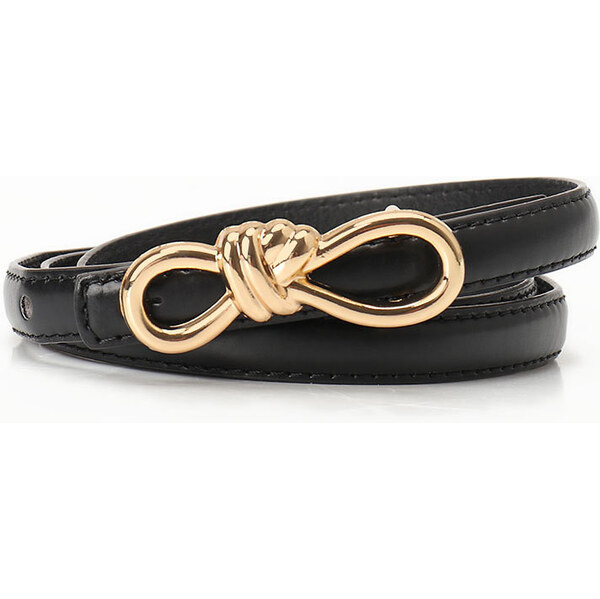 Lifestyle Dámsky tenký opasok na šaty s mašľou DUVAL Čierny 65230417