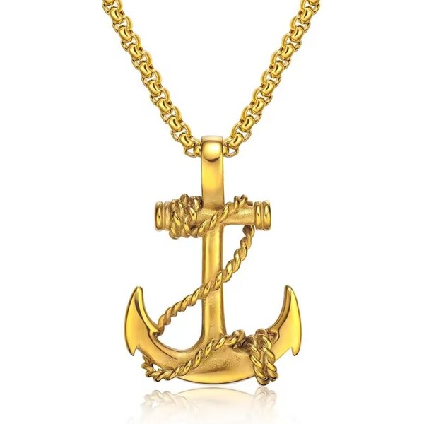 Impress Jewelry Prívesok z chirurgickej ocele Lodná Kotva Zlatá 65230519