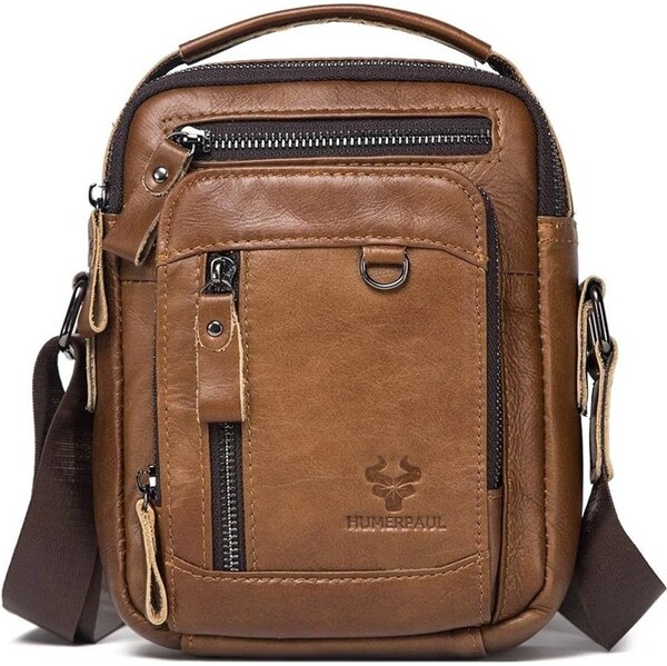 Humerpaul kožená taška cez rameno Murat Camel 4L 65230540