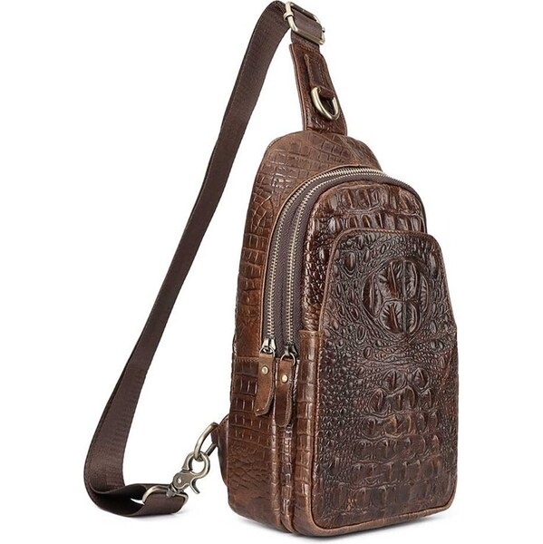 Humerpaul kožená taška pre hruď Desaix Hnedá 65230545