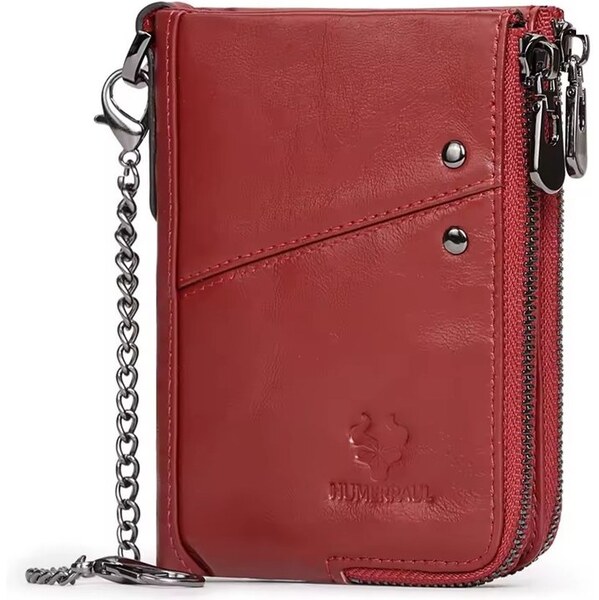 Humerpaul kožená peňaženka s retiazkou Quiot Červená 65230544