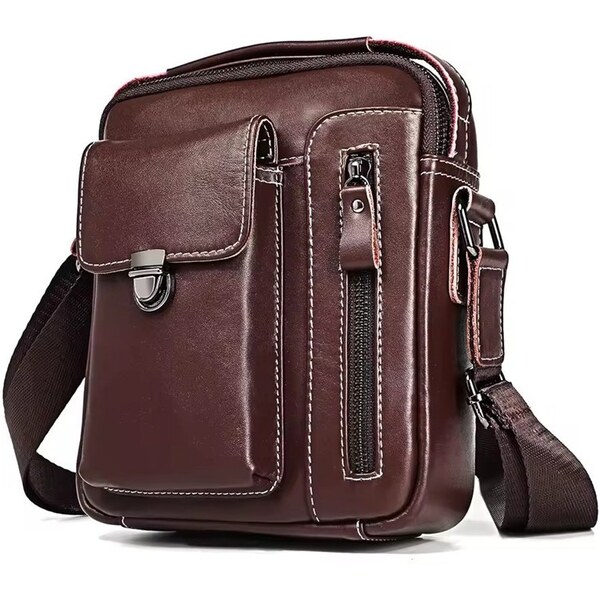 Humerpaul pánska kožená taška Shelton Hnedá 3L 65230551