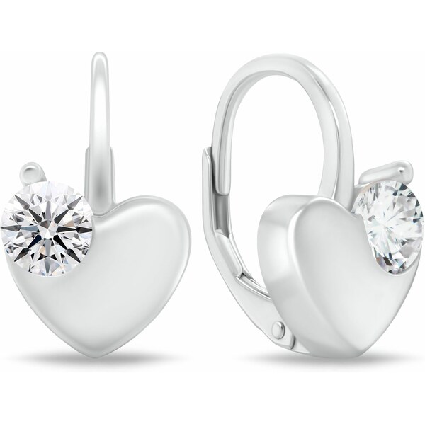 Brilio Silver Strieborné srdiečkové náušnice so zirkónom EA1197W 66594557