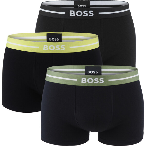BOSS - boxerky 3PACK eco friendly organic cotton BOLD black / forest & 65235758