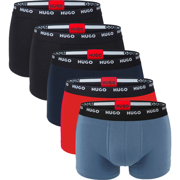 HUGO - boxerky 5PACK eco friendly cotton stretch modern dark & black 65235760