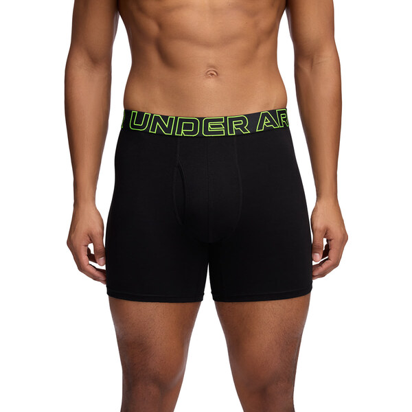 Boxerky Under Armour Perf Cotton 6In - 3-Pack Black L 65235824