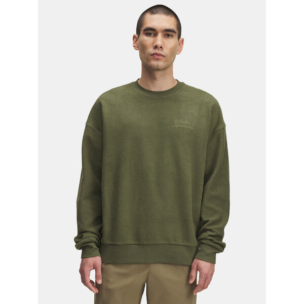 Mens sweatshirt Under Armour UA Icon Rev Terry Crew-GRN - Mens 65278163