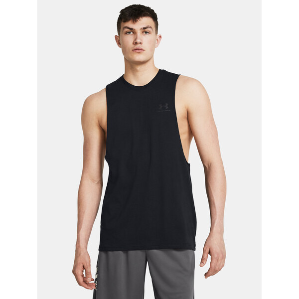 Mens tank top Under Armour UA LEFT CHEST CUT OFF TANK-BLK - Mens 65278183