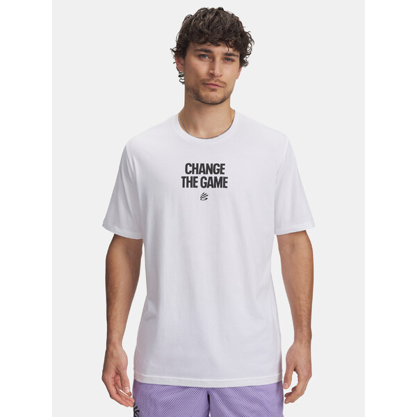 Mens T-shirt Under Armour Curry Playable Tee 1-WHT - Mens 65278236