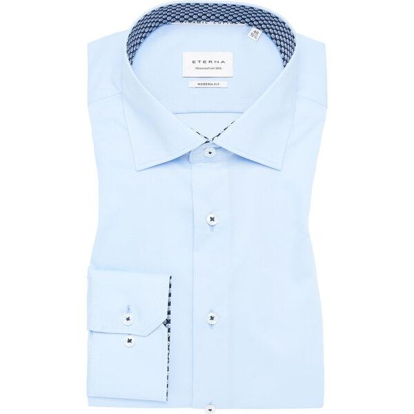 Luxusná svetlo modrá pánska strečová košeľa s kontrastom ETERNA Modern 65236207