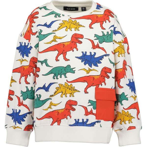 BLUE SEVEN Mikina tmavomodrá / smaragdová / červená / šedobiela 65878325