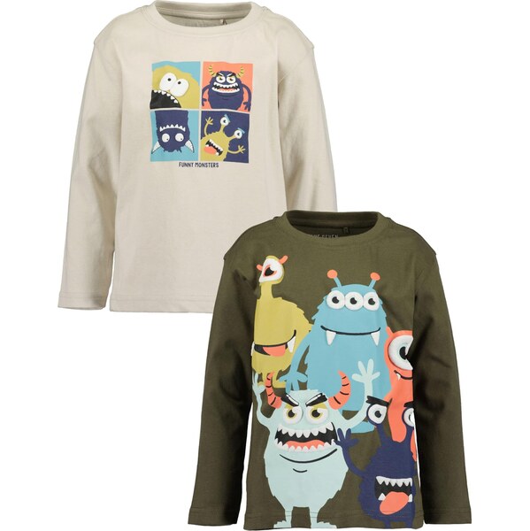 BLUE SEVEN Tričko nebesky modrá / olivová / lososová / biela ako vlna 65905315