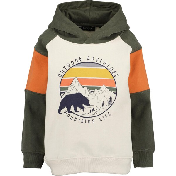 BLUE SEVEN Mikina olivová / oranžová / čierna melírovaná / šedobiela 65878950