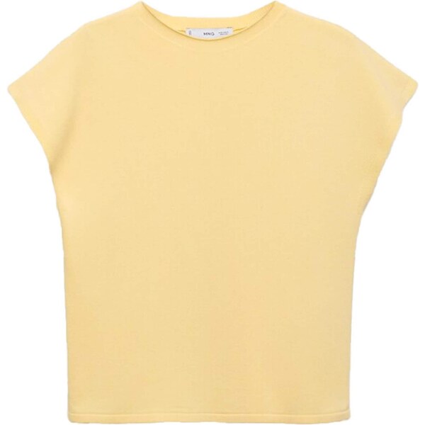 MANGO Vyšívaný top CAMIN pastelovo žltá 65886320