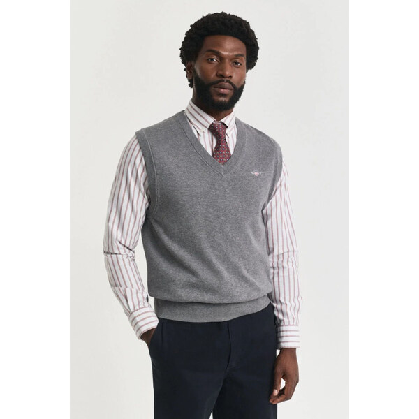VESTA GANT CLASSIC COTTON VEST DARK GREY MELANGE 64944473