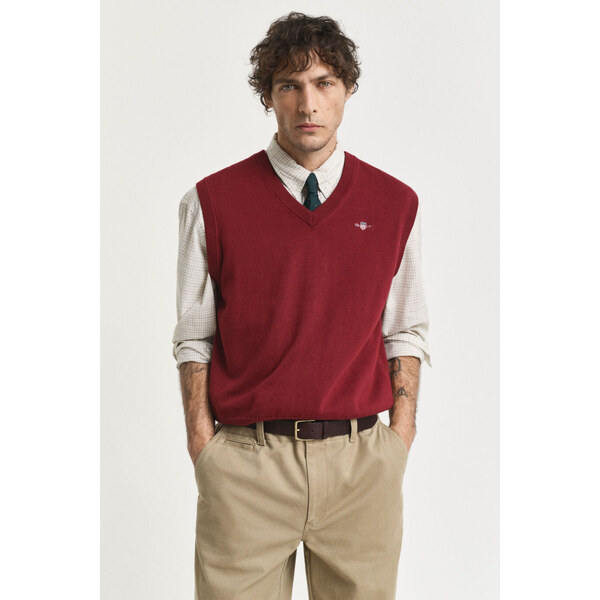 VESTA GANT CLASSIC COTTON VEST PLUMPED RED 64944475