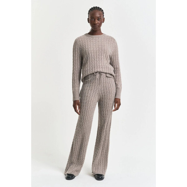 NOHAVICE GANT CABLE KNIT WOOL PANTS TAUPE BEIGE 65237285