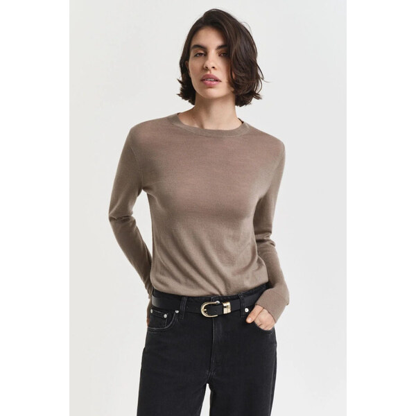 SVETER GANT FINE MERINO C-NECK TAUPE BEIGE 65237294