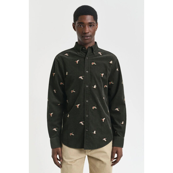 KOŠEĽA GANT REG EMBROIDERED CORDUROY SHIRT GREEN LAGOON 65051939