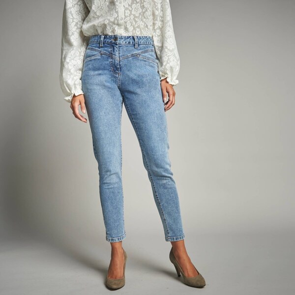 7/8 úzke džínsy zapratá modrá 052 Blancheporte 65240096