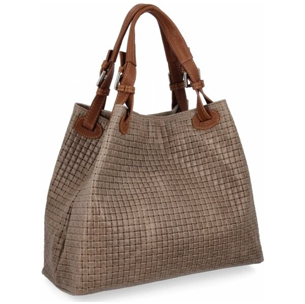 Kožené kabelka shopper bag Vittoria Gotti zemitá 2269-Jziem 65238644