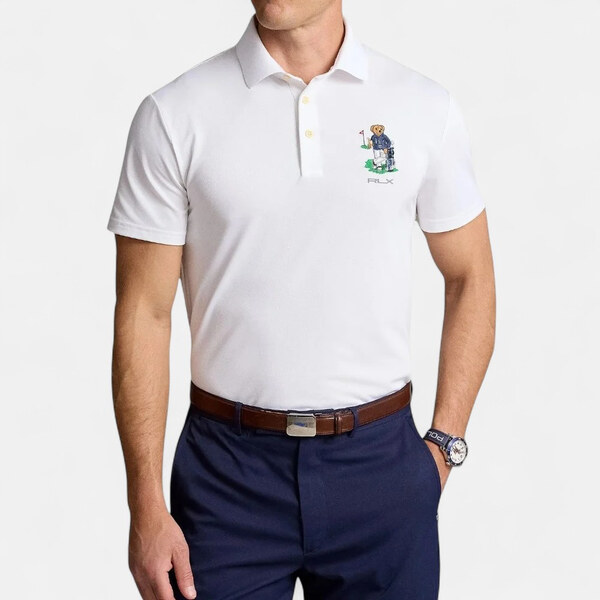 Pánské bílé polo triko Ralph Lauren M56337 65238675
