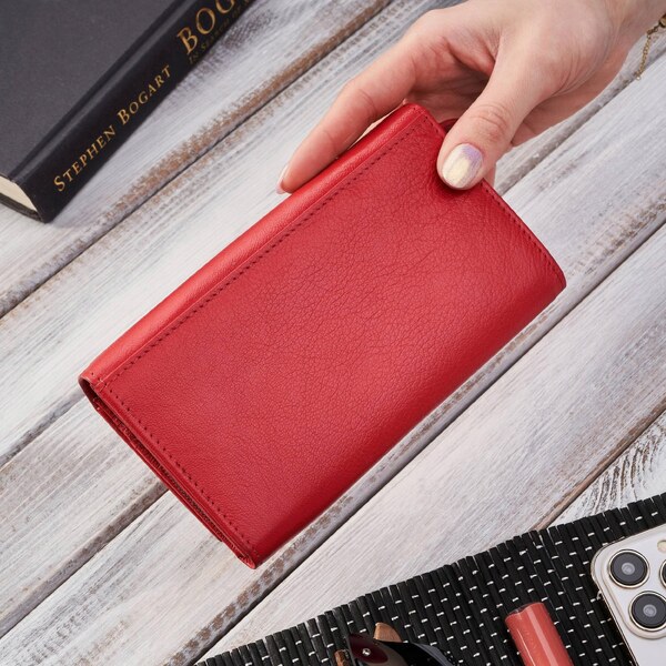 Brødrene Dámska kožená peňaženka veľká klasická | červená G-84MN/RED 65243785