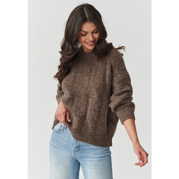 Makadamia Dámsky pulóver z mohéru a vlny | mokka s169 65243907