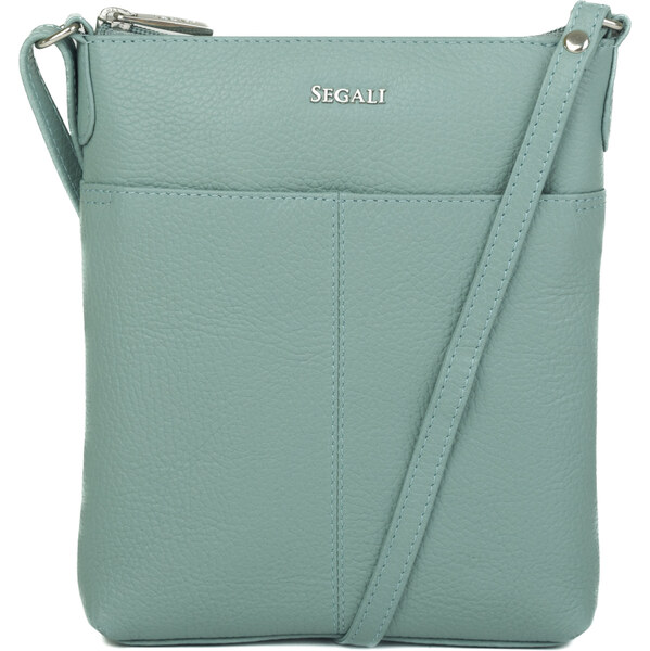 SEGALI Dámska kožená crossbody kabelka 7001 B sage 66582204
