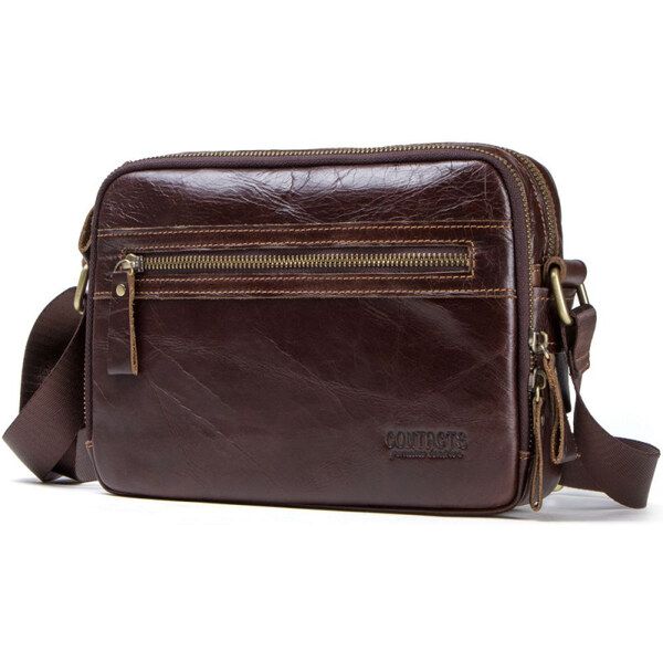 Contacts pánska kožená taška cez rameno Solano 65225629