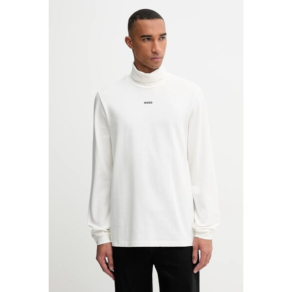 Bavlnené tričko s dlhým rukávom HUGO Daporollo 65246863