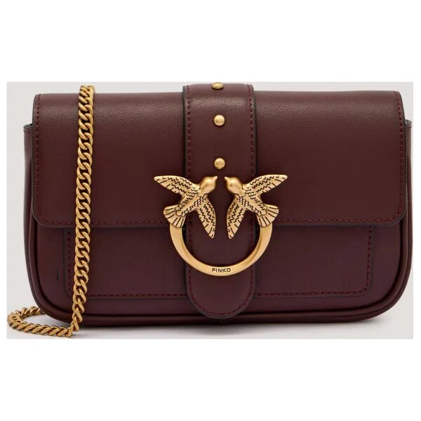 Pinko Kožená kabelka na rameno LOVE ONE POCKET 65186005