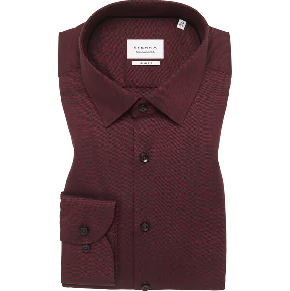 Pánska elegantná Natté bordová košeľa ETERNA Slim fit zo 100% bavlny 65247506