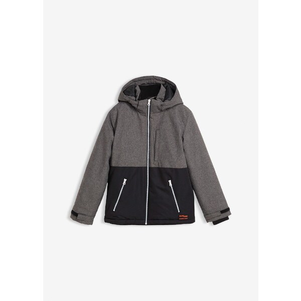 bonprix Teplá zimná bunda s kapucňou Colourblocking, farba čierna 44799377