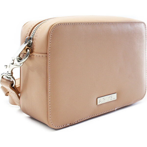Arwel Béžová kožená zipsová kabelka 212-2513-82 66067018